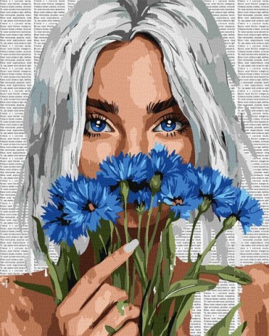 Картина по номерам - "Красочная поэзия: васильки" ©art_selena_ua, 40х50см