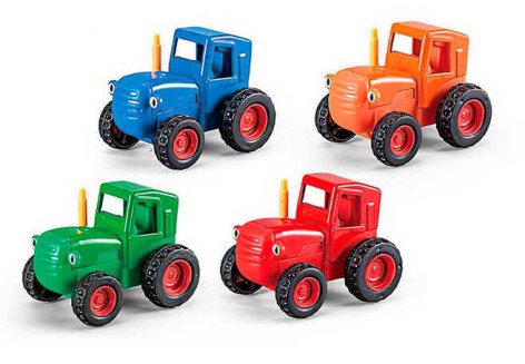 Іграшковий "Синій трактор" пластиковий з очима 4 кольори 6,5 см