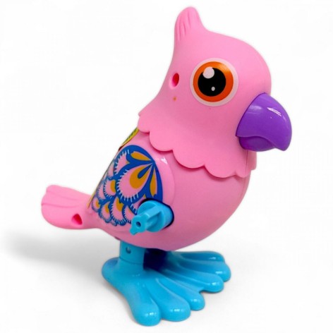 Попугайчик заводной (11 см), розовый