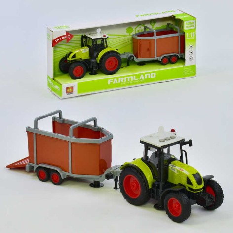Трактор іграшковий з причепом з музикою та світловими ефектами, 42*12*19 см