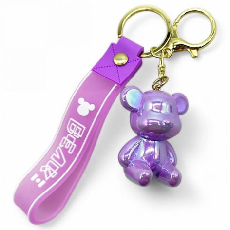 Брелок "Ведмедик Bearbrick" (бузковий)