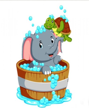 Набір для розпису по номерах Слоненя з черепашкою Strateg розміром 30х30 см (ES133)