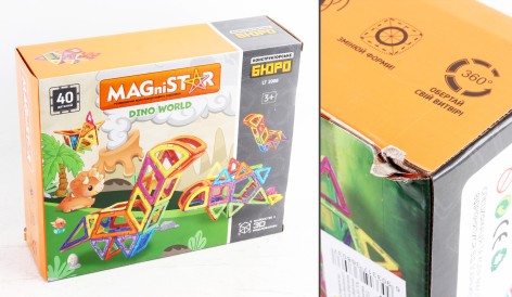 УЦЕНКА 30% Конструктор магнітний, 40дет., в кор-ці, 29-24-9см. 