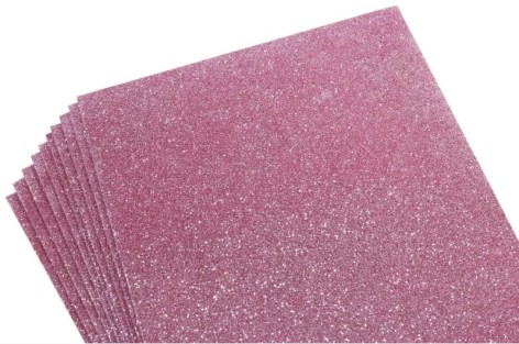 Фоамиран с глиттером 20*30 см, EVA, Флексика, 2 мм. 10 листов в ОРР: розовый
