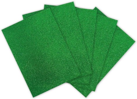 Набор ЭВА пены цветной с глиттером А4, GL-EVA-1,5-ADH-040, 210х297мм,1,5 мм 5 листов зеленый