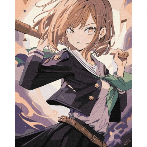 Картина по номерам "Аниме. Бесстрашная девушка" 40х50 см