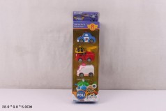 Іграшка машинка на коліщатах Robocar Poli, 4 героя, кор. 28*9*5 см 