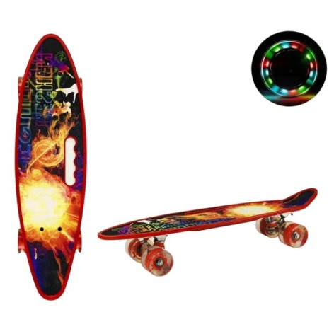Пенні борд з ручкою, світяться колеса вогонь