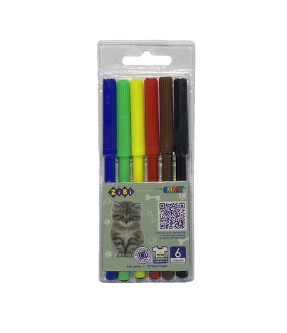Фломастери, 6 кільк., СОБАЧКИ ТА КОТИКИ, SMART Line 4 шт. у уп. //