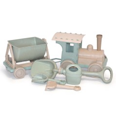 Поезд-конструктор с песочным набором №1 (75×25×25 см, движущиеся элементы)
