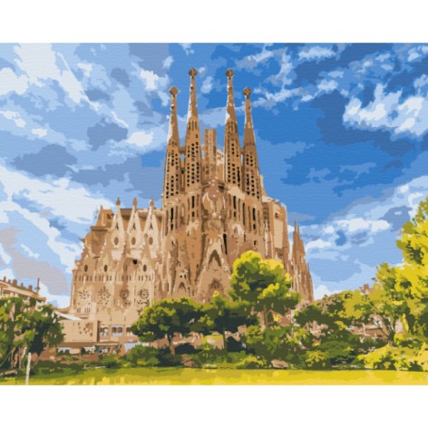 Картина по номерам Brushme Собор Святого Семейства 40х50 см (BS51646)