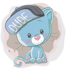 Картина по номерах  Кошеня в шапці 30х30 см