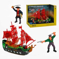 Набор пиратов звуки, подсветка, корабль, герои, в кор. 