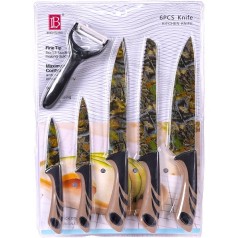 Набір кольорових ножів, 6 предметів 