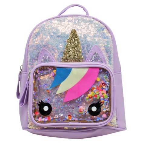 Рюкзак "Блискучий єдиноріг", бузковий