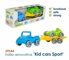 Набір машинок (джип, баггі і причіп)