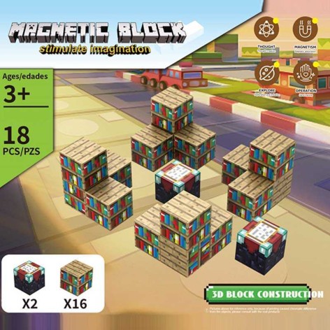 Конструктор магнітний 18 деталей, в кор. 