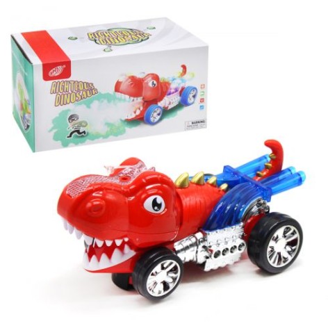 Інтерактивна машинка "Дінозавр" з парою, червона