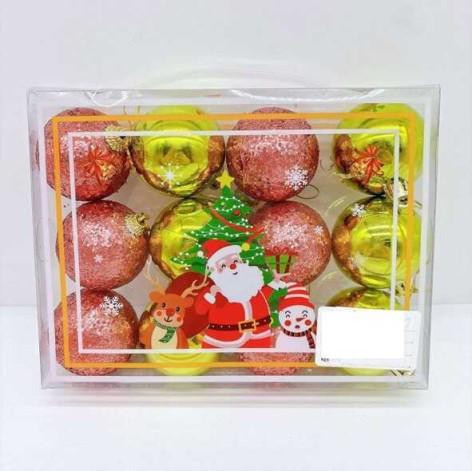 Новорічні прикраси 12 штук, кульки, D = 5 см, у слюді 