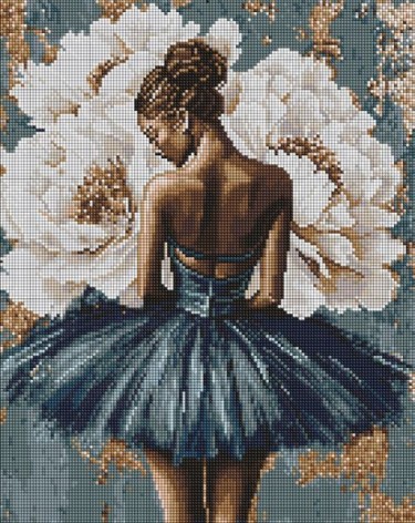 Алмазная мозаика - "Балерина с белыми пионами" ©art_selena_ua, 40х50см