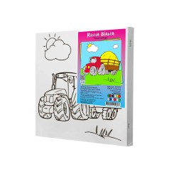 Дитяча розмальовка на полотні Тракторець (25x25) (КА-079)