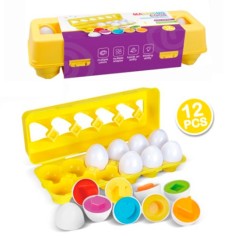 Игра развивающая яйца-пазлы "Фигуры и формы" в лотке, 12 яиц XS0428