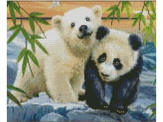 Набір для творчості алмазна картина Два ведмедя Strateg розміром 30х40 см (KB020)