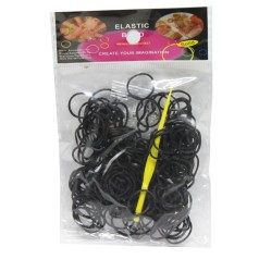 Резинки для плетения, черный (12 наборов)
