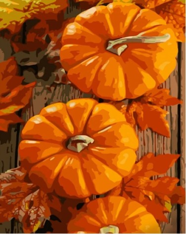 Набір для розпису по номерах Помаранчеві гарбузи Strateg розміром 30х40 см (SS6782)