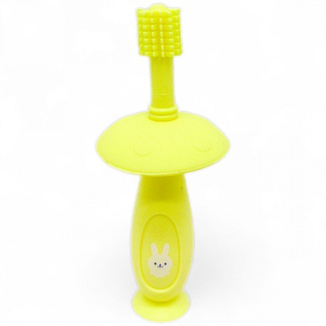 Силіконова зубна щітка з обмежувачем жовта