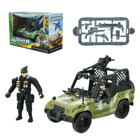 Набор военный военный транспорт, аксессуары, кор. 27,5*11,5*18см 