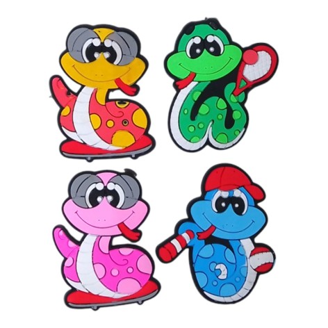 Магнит резиновый "Змея" 5 см, микс, 1 штука