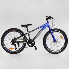Велосипед Спортивный Corso «SkyLine» 24" дюймов СИНИЙ рама алюминиевая 11.5’’, оборудование Shimano Revoshift 7 скоростей /1/