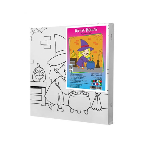 Набір для розпису по контурах Riviera Blanca "Відьмочка" 25x25 см 6 кольорів (КА-163)