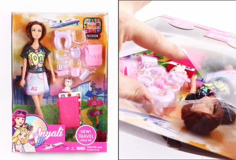 УЦІНКА 30% Лялька Anyali 29см 444-1 з валізою та аксес.2в.кор.32,5*6*22 