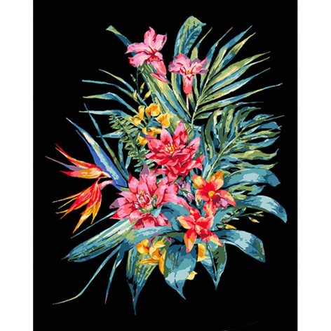 Картина за номерами Strateg "Екзотичний букет" 40x50 см (AH1050)