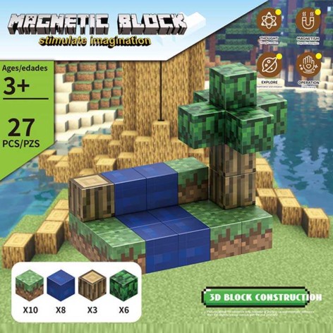 Конструктор магнітний 27 деталей, в кор. 