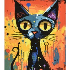 Набір для розпису по номерах Абстрактний чорний друг Strateg розміром 40х50 см (VA-4669)