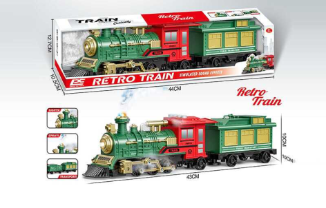 Игрушечный паровоз с подсветкой и звуками длина 43 см (в кор. /30/)