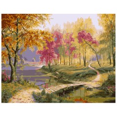Картина по номерам VA-1523 "Барвистий осінній пейзаж", розміром 40х50 см