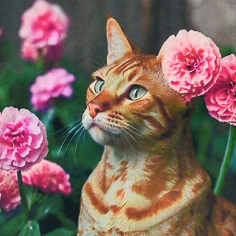 Алмазна мозаїка Strateg "Рудий кіт" 30x30 см (HEE16302)