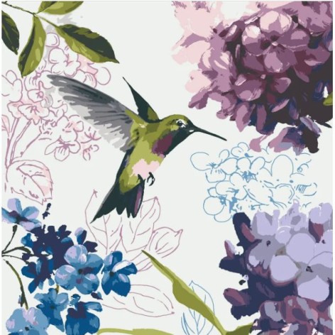 Картина по номерам "Колибры" 40x40 см