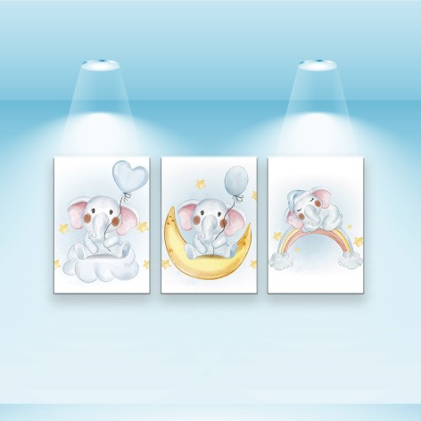 Набір постерів Riviera Blanca "Веселкові сни" 3 шт на полотні 40x28 см (PS-017)