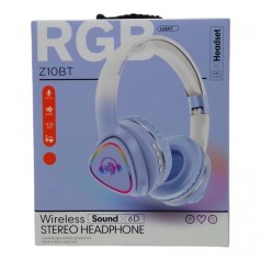 Наушники беспроводные, с подсветкой (голубые)