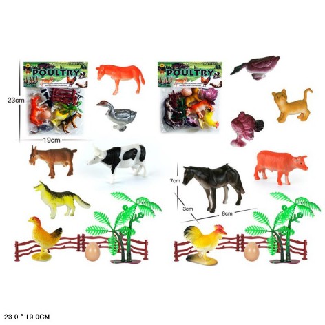Тварини свійськи, 2 види мікс, 6 шт. п/е 19*23см 