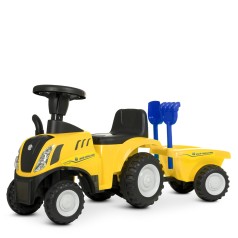Каталка-толокар 658T-6 (1шт) трактор с прицепом, звук, муз., свет, бат., кор., желтый.