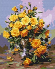 Картина за номерами: Букет із жовтих троянд 40*50