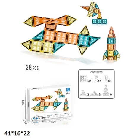 Конструктор магнитный DIAMOND SURFACE CJ-2001A 28шт.кор.41*16*22 /72/