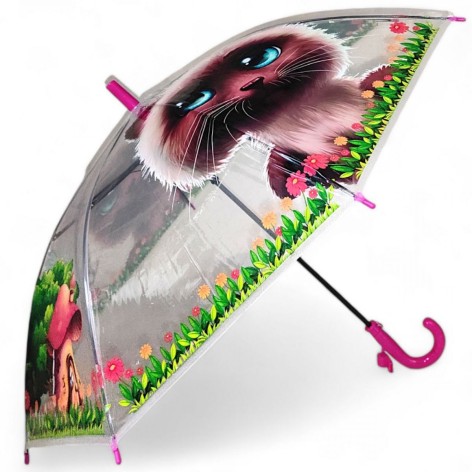 Зонтик детский (высота – 67 см; диаметр – 85 см), малиновая