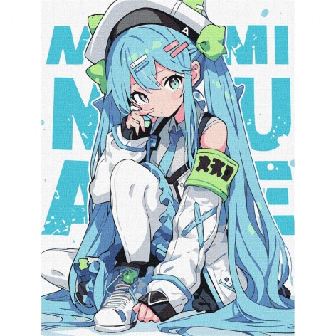 Картина по номерам "Аниме девушка" 40х50 см